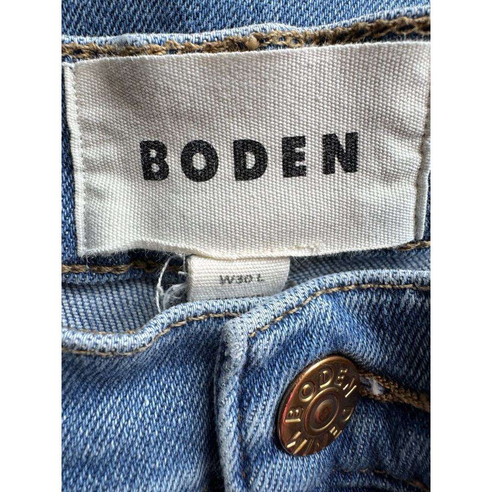 Boden Wide Leg High Rise Stretch Denim Blue Jeans Size 30 Long - Picture 5 of 6